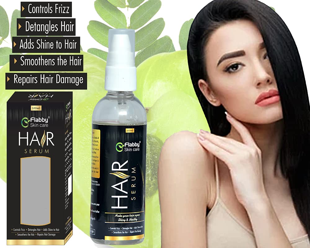 Flabby Skin Care Hair Serum - Smooths, Repairs Damaged Hair & Adds Shine - 100ml | Perfect for Dry, Frizzy Hair & Daily Hair Care Routine