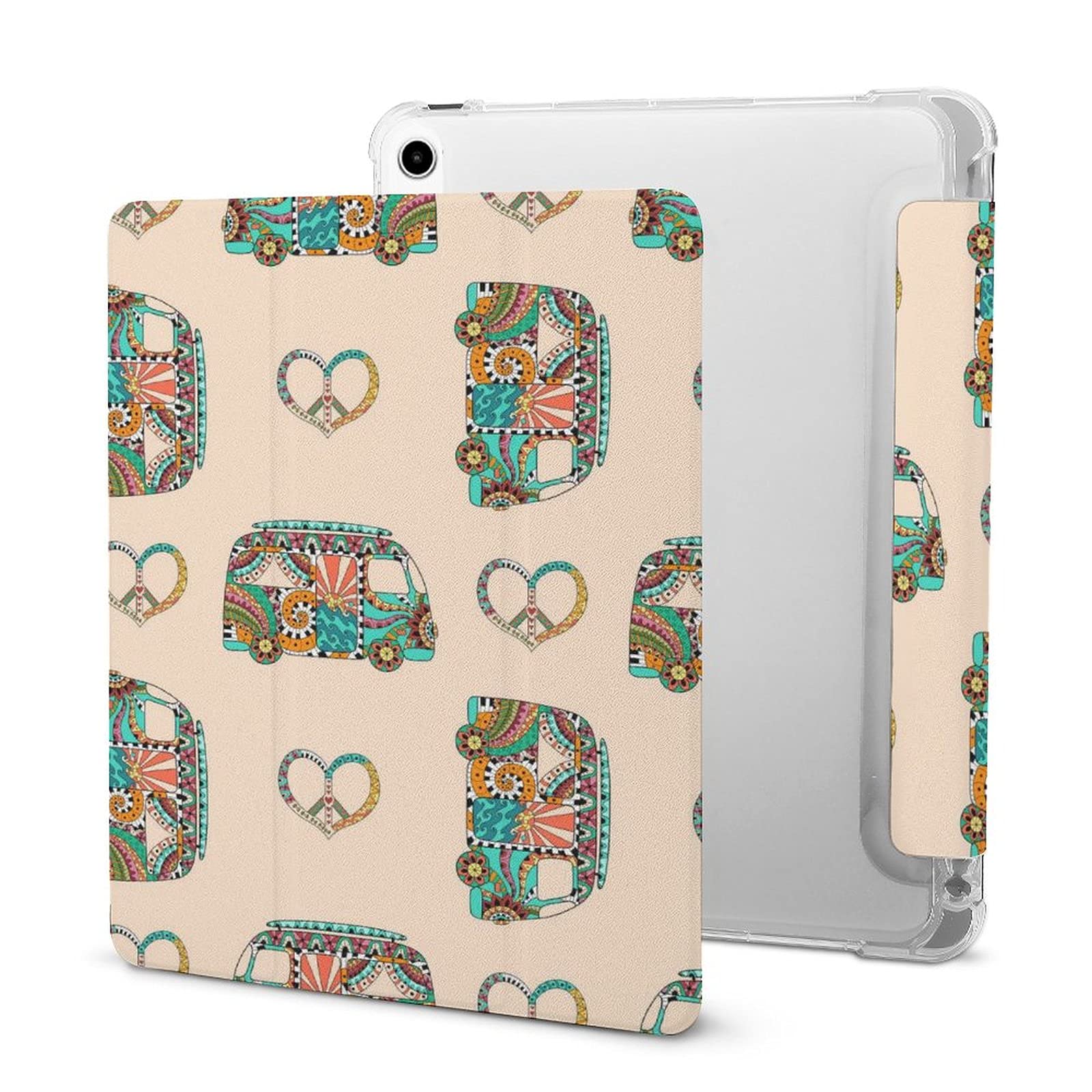 Colorful Bus and Peace Sign Protective Case for iPad 10.9 inch (2020 Model & Air 4) - Durable Tablet Cover for School, Travel & Everyday Use