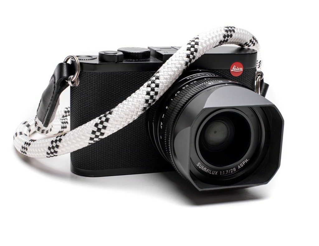 Leica Camera Rope Strap - Adjustable 126cm Neck Strap for DSLR & Mirrorless Cameras - Durable White & Black Design - Perfect for Travel, Hiking & Outdoor Photography