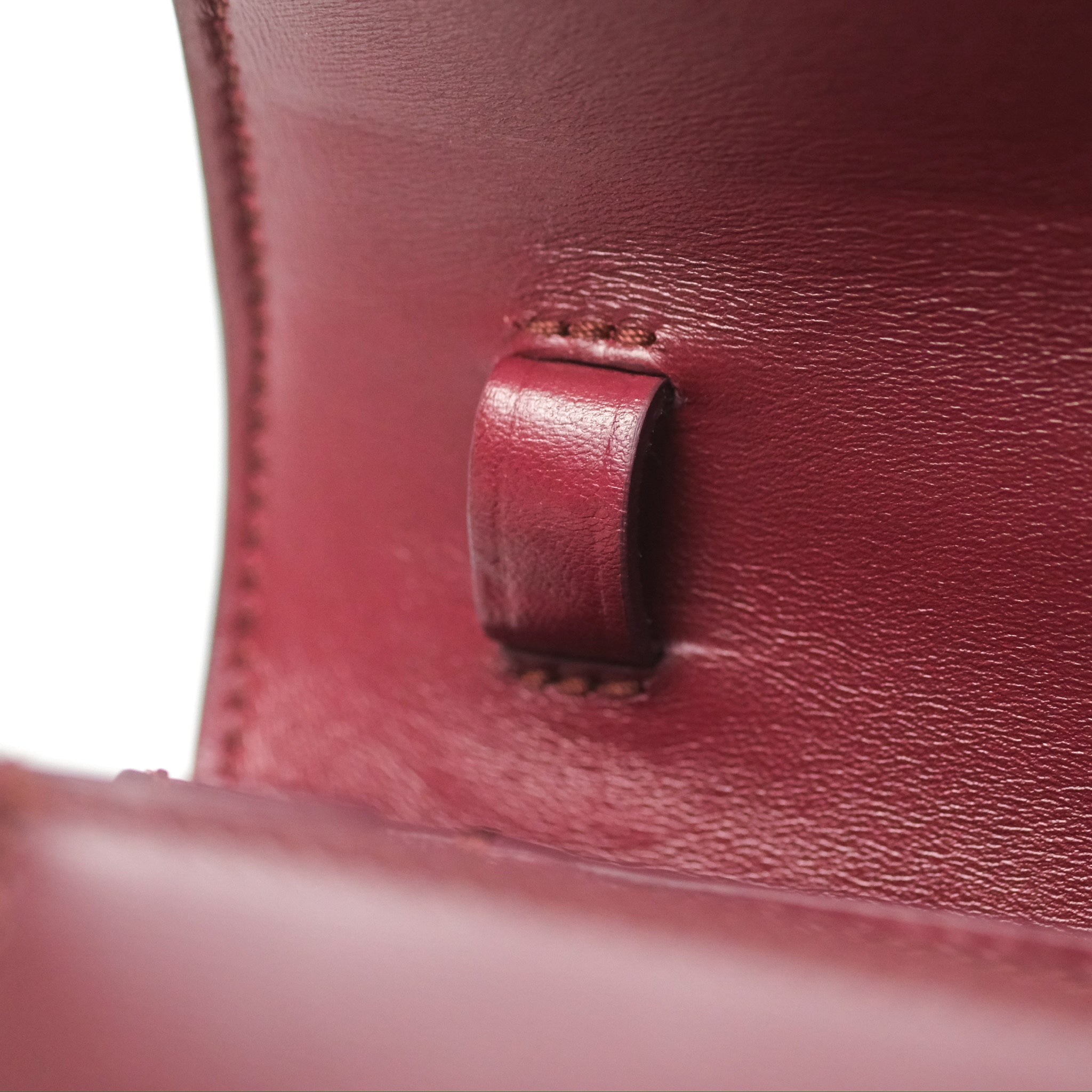 Celine Teen Classic Box Flap Bag in Burgundy Calfskin Leather - Perfect for Work, Travel & Everyday Elegance