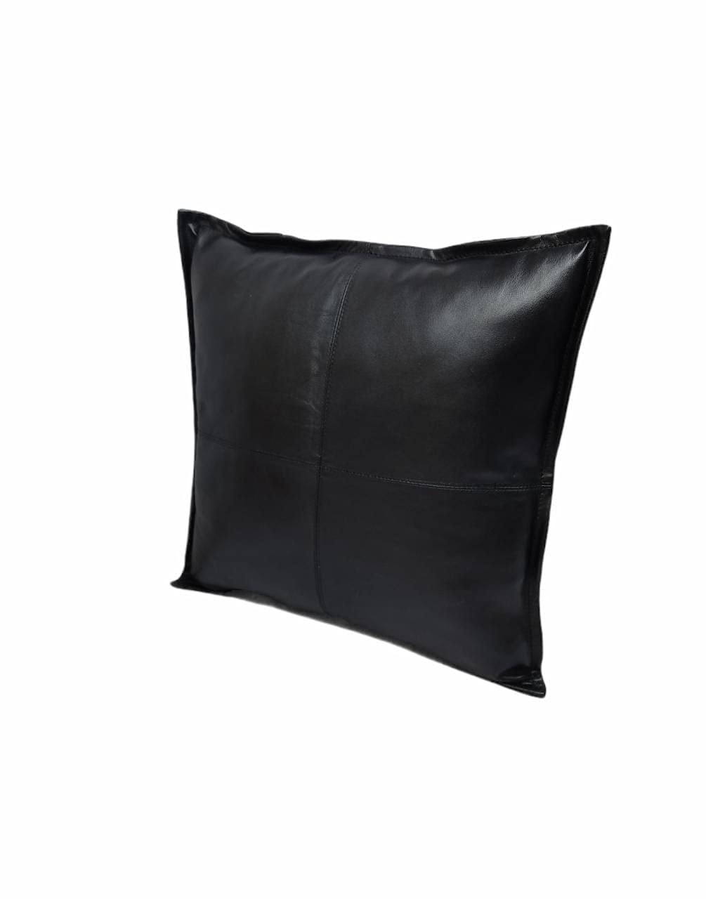 Premium Lambskin Leather Pillow Cover Set of 2 - 16x16 Inch Sofa Cushion Case & Decorative Throw Cover for Living Room, Bedroom - Black Box Packaging (Perfect for Home Decor, Cozy Reading Nook & Modern Interior Design)