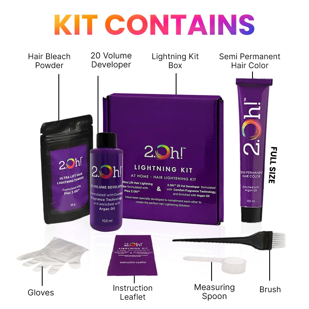 2.Oh! Italian Emerald Green Semi-Permanent Hair Dye Kit with Bleach - Vegan Hair Color with Plex & Argan Oil for Women & Men | DIY Lightening & Highlighting Kit for Bold Fashion Looks & Cosplay Styling