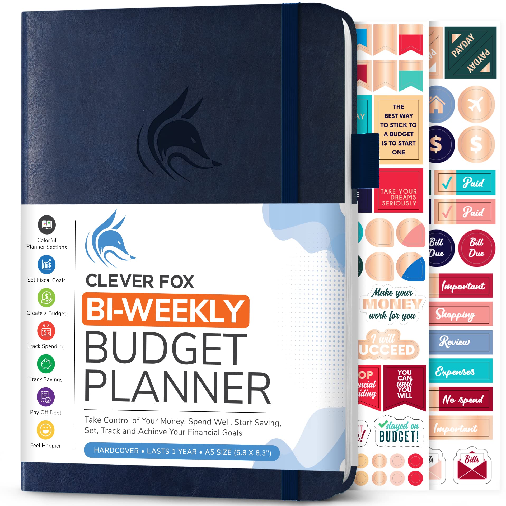 Clever Fox Budget Planner - Undated Expense Tracker & Bill Organizer for Home & Office Use