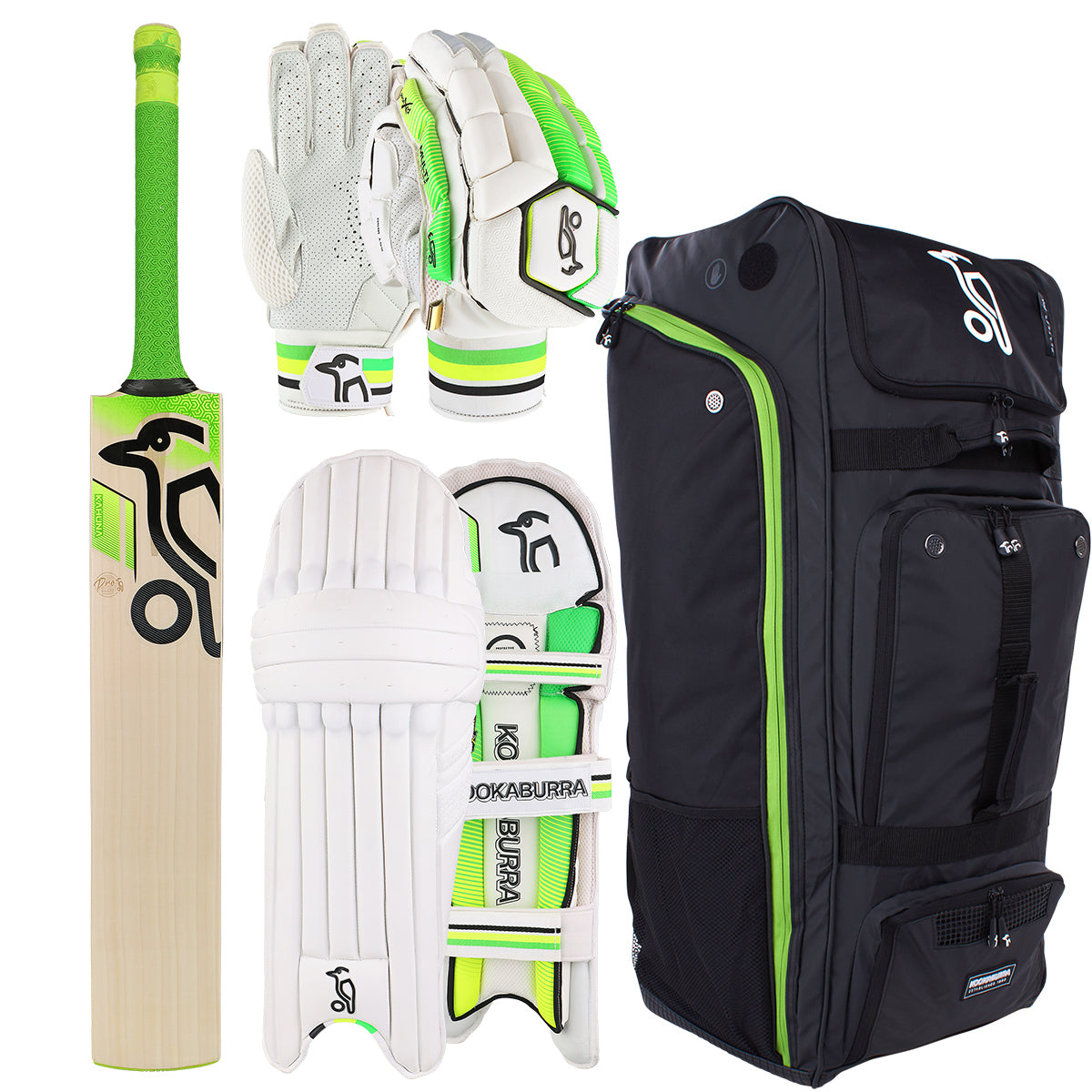 Kookaburra Kahuna Pro Cricket Bat Set with Gloves, Pads & Carry Bag - Premium Cricket Equipment for Practice & Matches