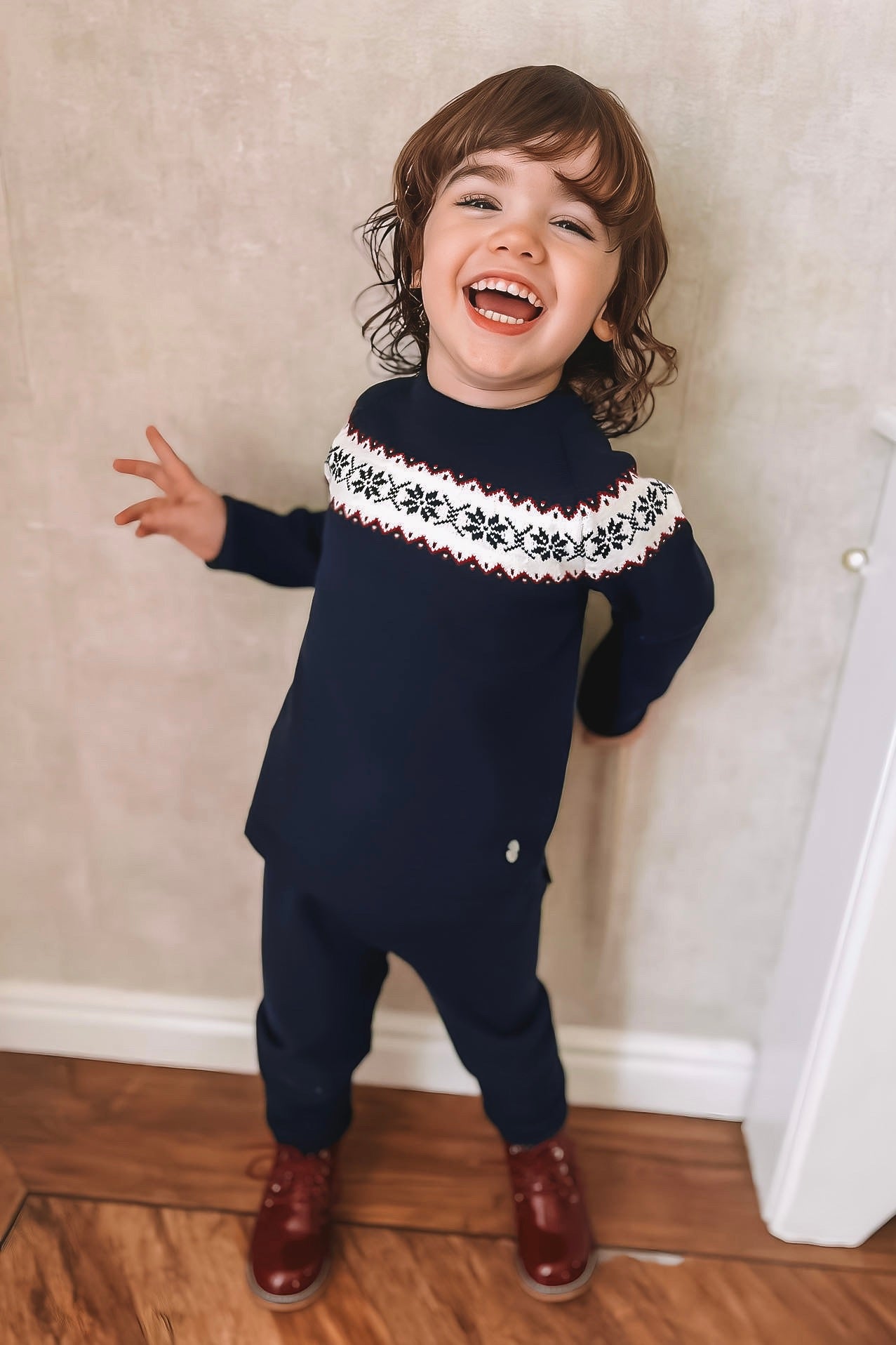 Silas Navy Blue Knitted Tracksuit Set for Men - Comfortable Casual Jogging Suit for Gym, Running & Lounge Wear
