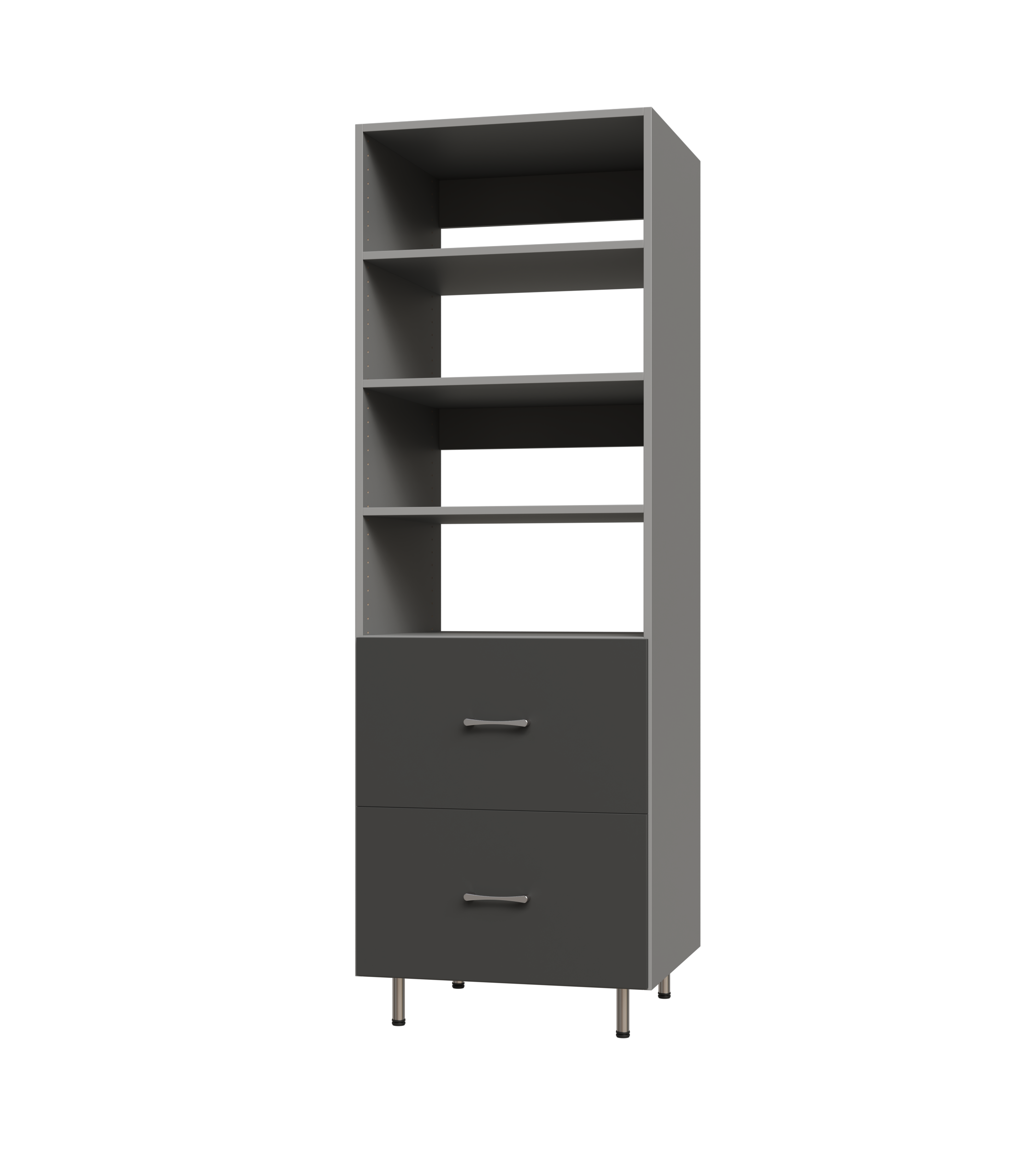 2-Drawer Garage Storage Shelf Tower - Heavy Duty Metal Shelving Unit for Organizing Tools, Supplies & Equipment - Perfect for Garage, Workshop, Basement & Closet Storage