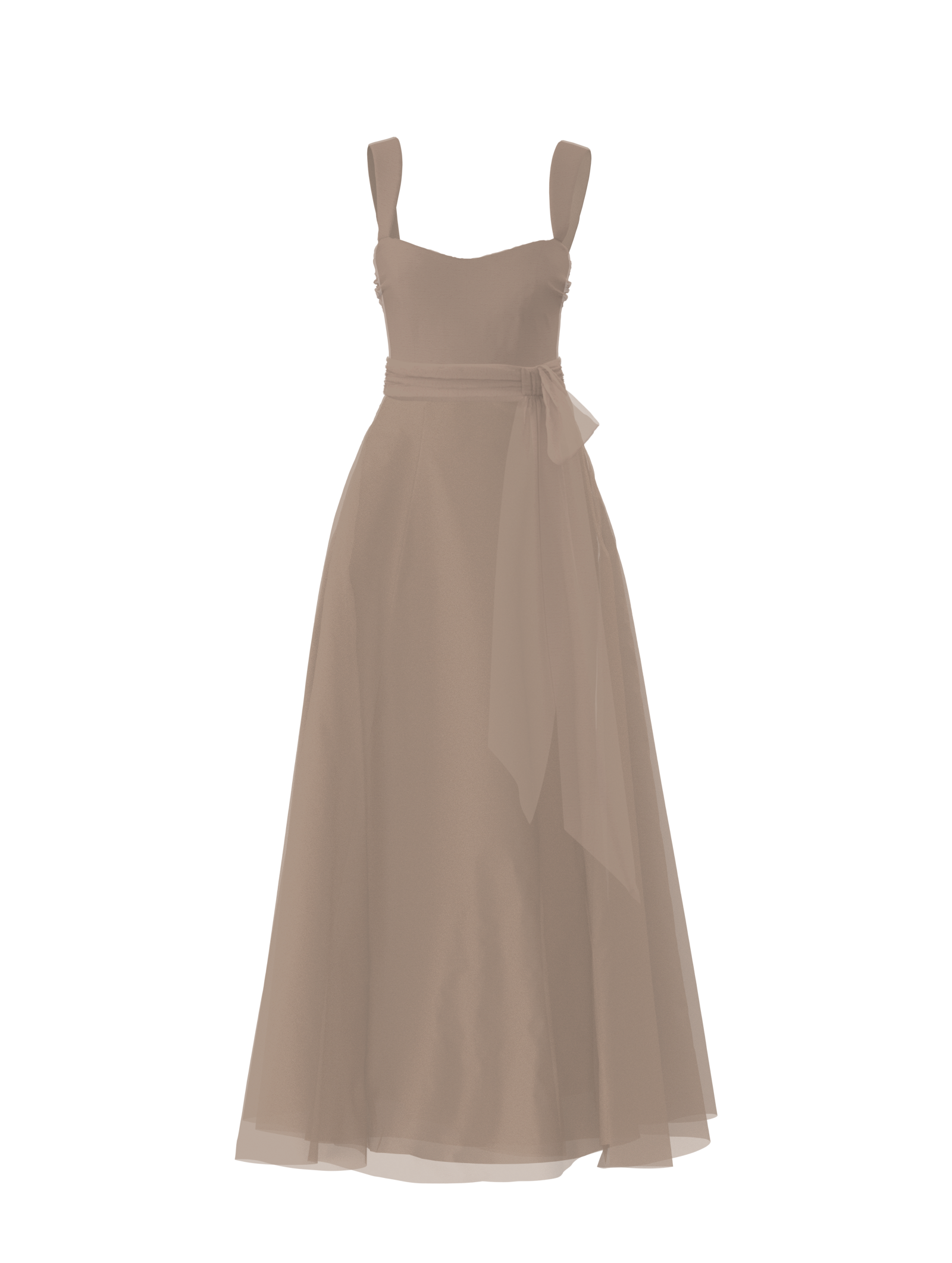 Alexis Bodice & Cerisa Skirt with Sash Belt in Latte - Elegant Women's Outfit for Parties, Weddings & Special Occasions