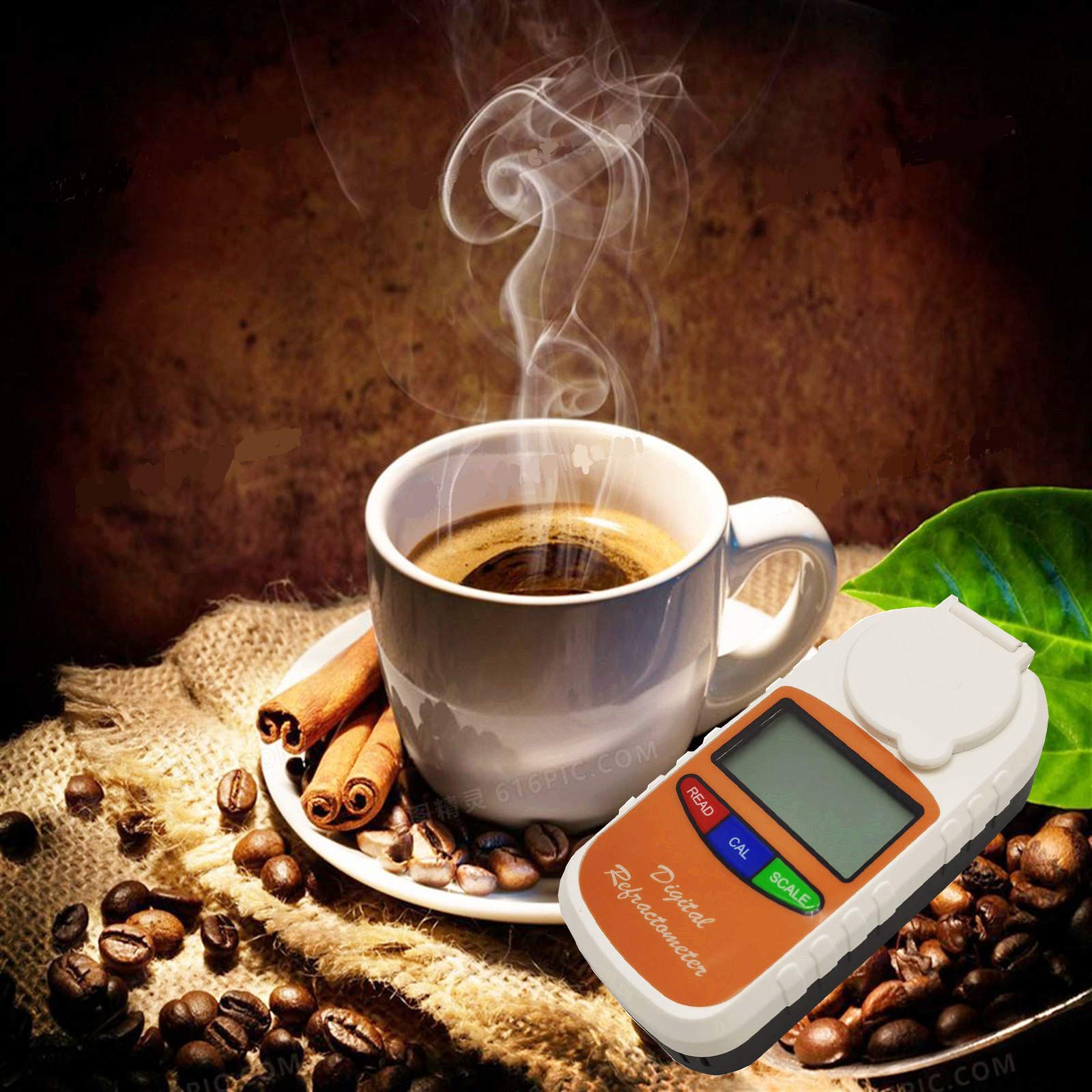 0-25% TDS & 0-50% Brix Digital Refractometer with ATC - Precise Coffee Tester for Quality Control of Coffee Beans | Perfect for Home Brewing, Coffee Shops & Roasteries