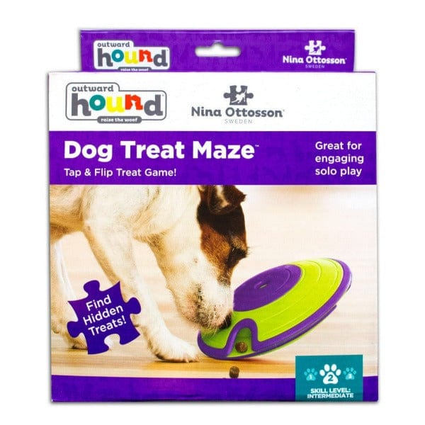 Outward Hound Treat Maze Dog Puzzle Toy - Interactive Slow Feeder for Mental Stimulation & Anxiety Relief - Perfect for Small, Medium & Large Dogs - Indoor & Outdoor Use