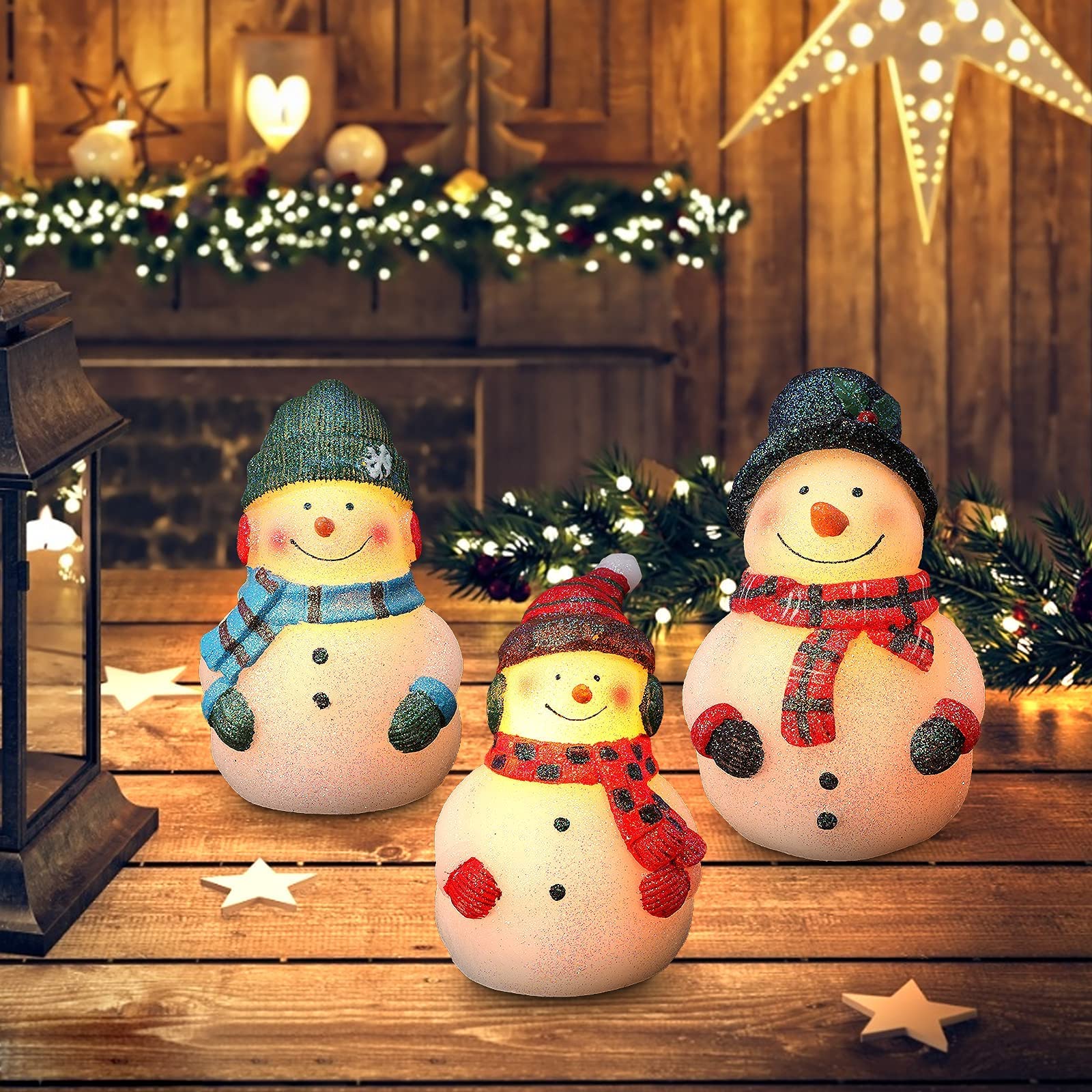 Real Wax Hand-Carved Snowman Flameless LED Candles with Remote Control - Battery Operated Decorative Candles for Christmas, Birthday Gifts, Home Decor & Collectible Sculptures | Perfect for Holiday Centerpieces, Cozy Winter Nights & Festive Atmosphere