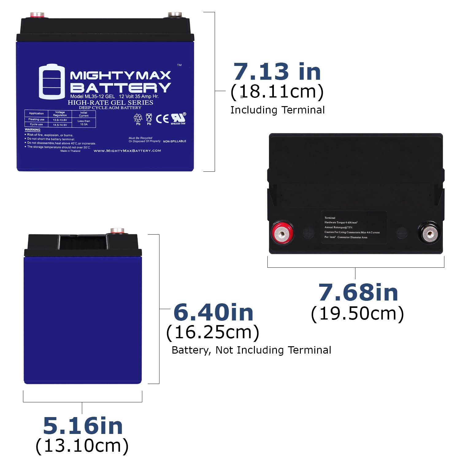 Mighty Max 12V 35AH Gel Replacement Battery for Swish-ERR 1850H - 4 Pack - Perfect for Golf Carts, Mobility Scooters & Power Wheels