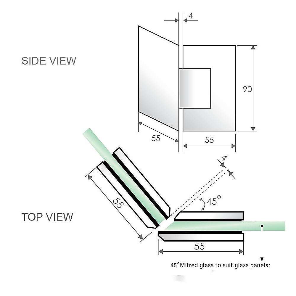 100cm Frameless Diamond Shower Screen with Black Brackets & Stainless Steel Hinges - Square Knob Handle for Modern Bathroom | Waterproof Glass Enclosure for Walk-in Showers & Spa Bathrooms