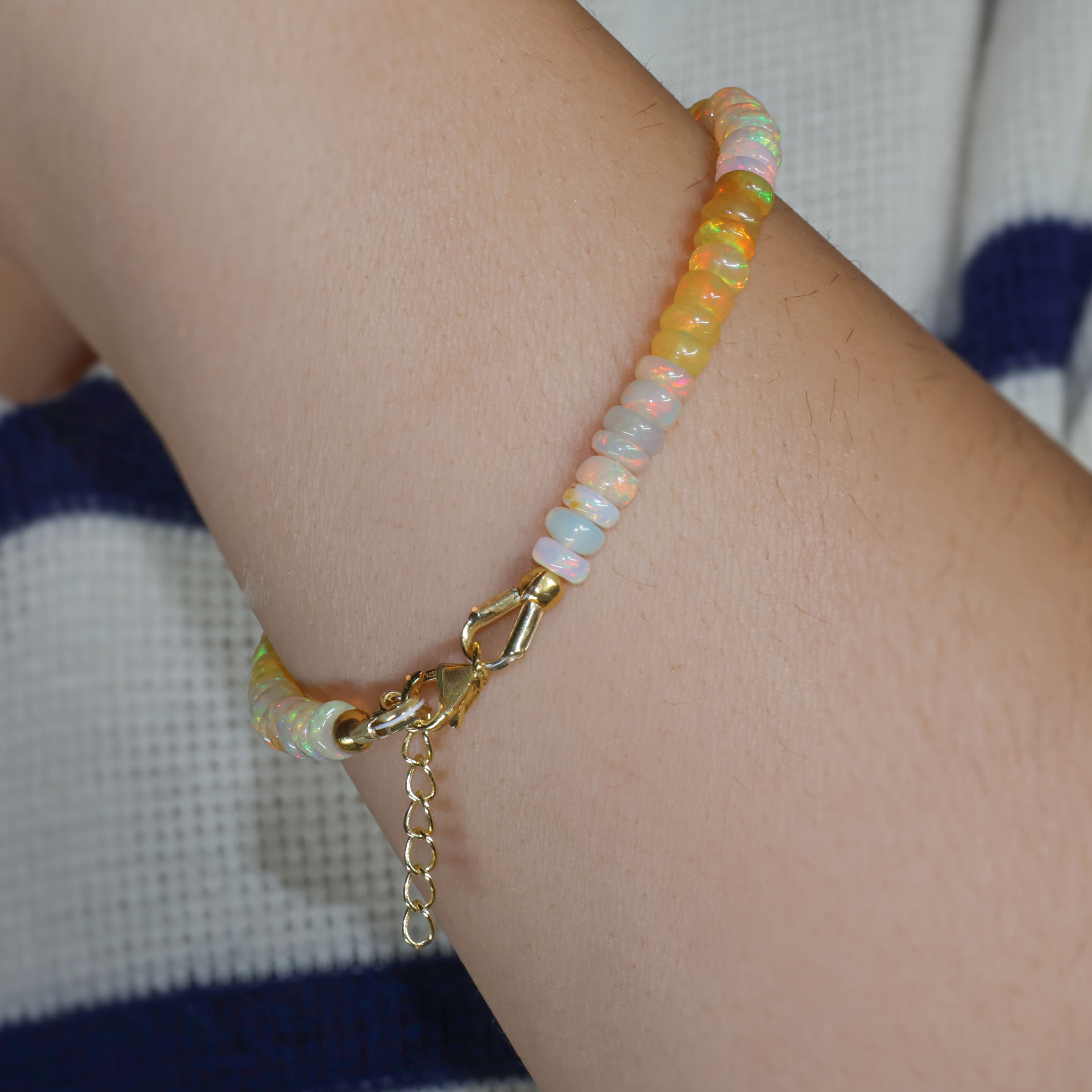Natural Yellow Opal Beaded Bracelet for Women - Handmade Boho Chic Jewelry - Perfect for Casual Wear, Layering & Gift Giving