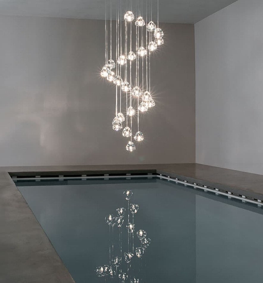 Elegant Crystal Pendant Light - Modern Chandelier for Dining Room, Bedroom & Living Room Decor - Dimmable LED Hanging Lamp for Home & Office Lighting