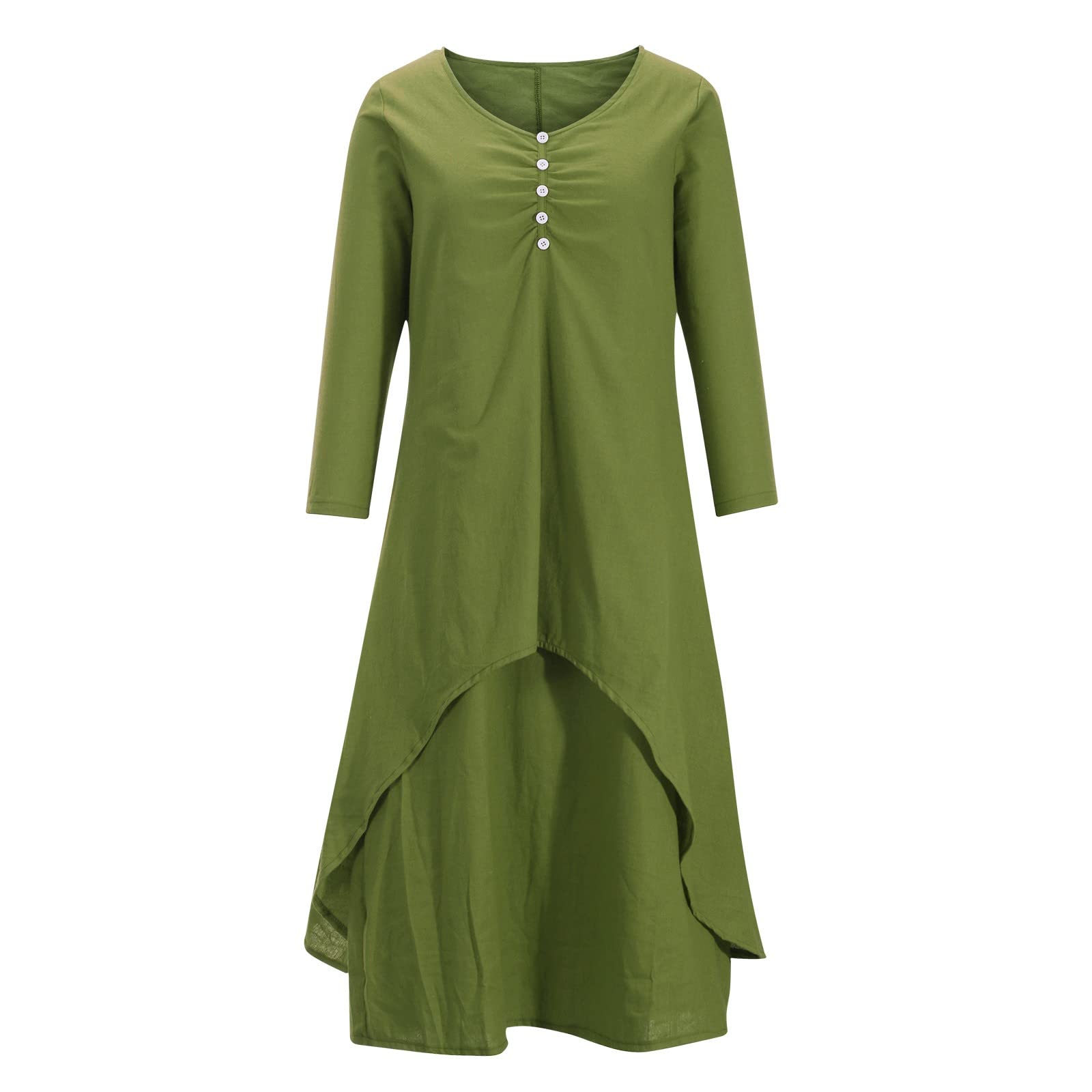 RKSTN Plus Size Women's Cotton Linen Summer Dress - Half Sleeve Button Down Boho Maxi Dress with Layered Design | Perfect for Beach Vacations, Casual Outings & Summer Weddings