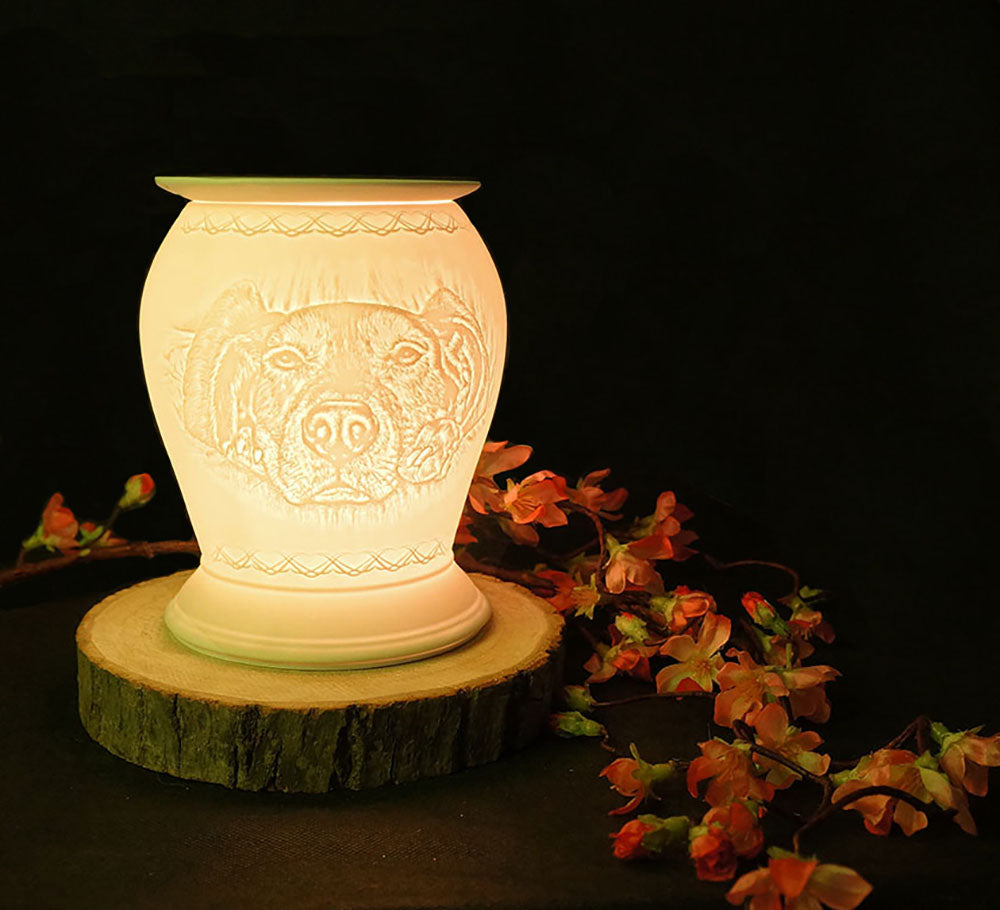 Cello Electric Wax Warmer - Porcelain Barrel Design for Home Aromatherapy, Perfect for Living Room, Bedroom, and Office Use - Dog Lover Gift Idea