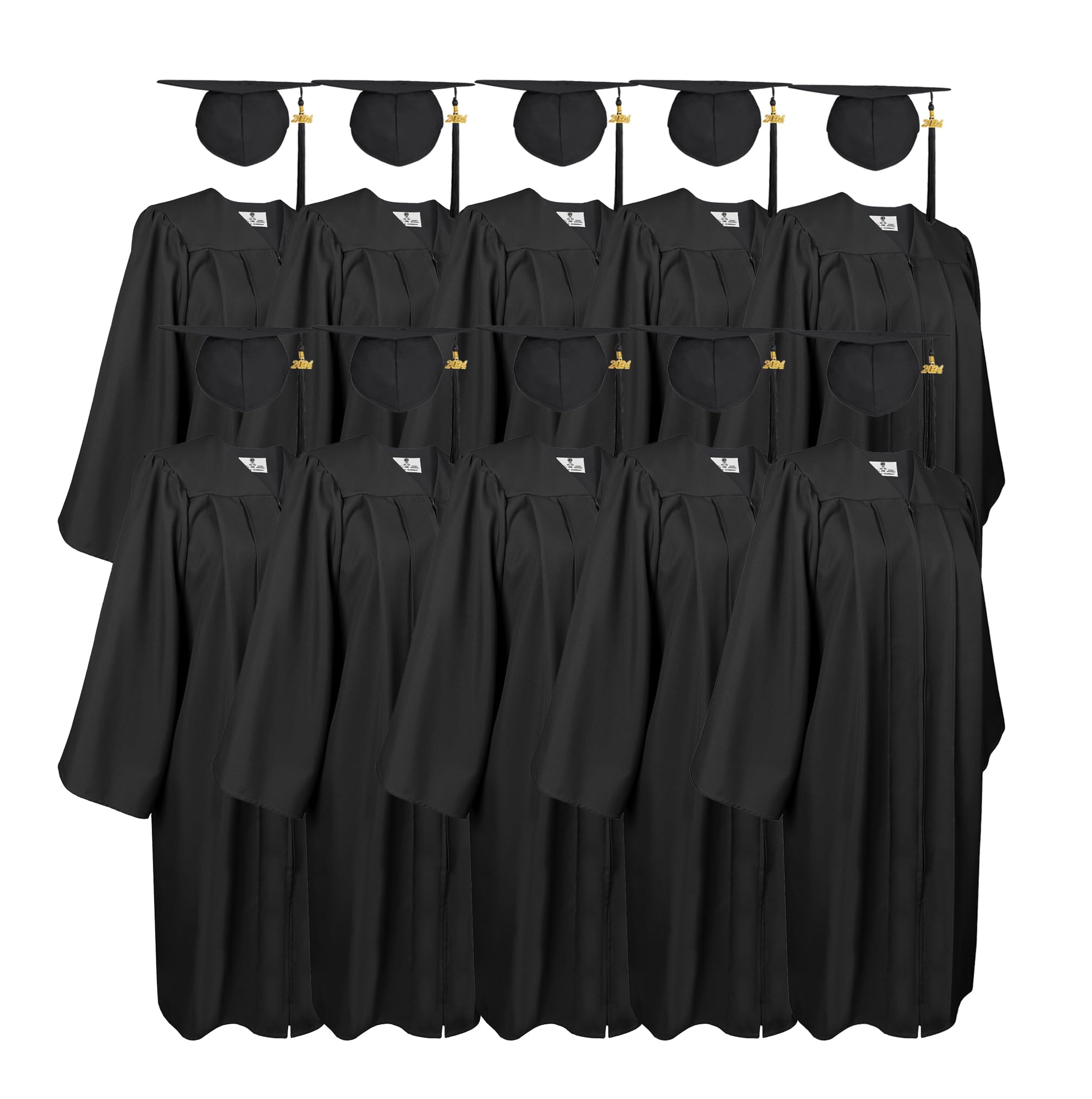 Custom Graduation Gown & Cap Set with Tassel, Diploma Cover, Stole & Honor Cord - Class of 2024 & 2025 - Perfect for High School & College Commencement Ceremonies