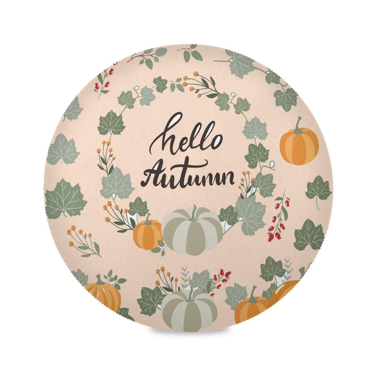 Ubrand Round Heat-Resistant Placemats Set of 1 - 15.4 Inch Autumn Pumpkin Design for Dining Table Decor - Easy to Clean for Everyday Use, Thanksgiving Dinner & Fall Home Decor