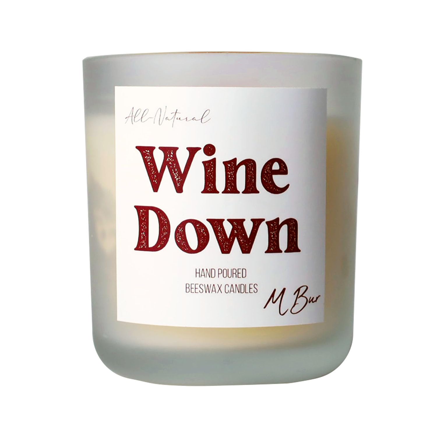Woody Lavender Scented Candle - 100% Natural Beeswax, 80-Hour Burn Time, 12 oz Luxury Home Candle by M Bur Candle Co. | Perfect for Relaxation, Spa Nights & Cozy Evenings