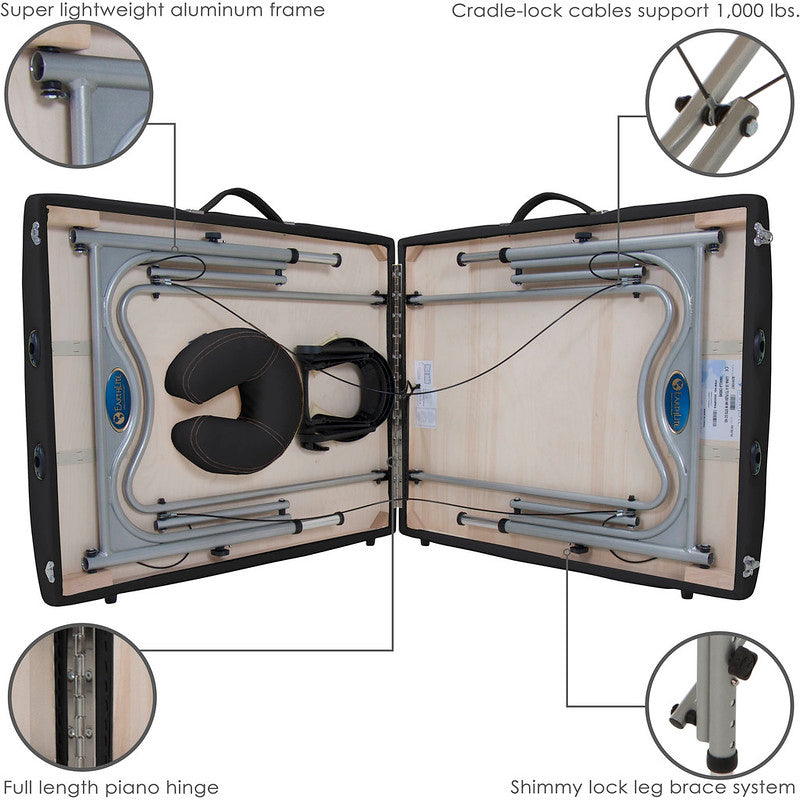 Earthlite Luna Portable Massage Table - Lightweight & Adjustable Professional Massage Bed for Home & Spa Use - Perfect for Therapists, Chiropractors & Home Wellness