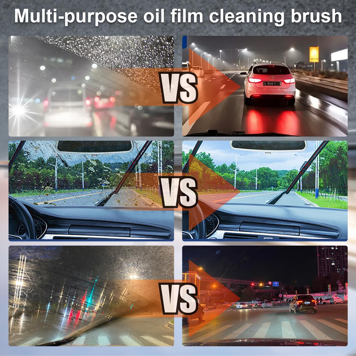 Fululuer Automotive Oil Film Cleaning Brush - Professional Windshield Glass Cleaner Tool for Quick Stain Removal | Perfect for Car, Truck & RV Windshield Maintenance