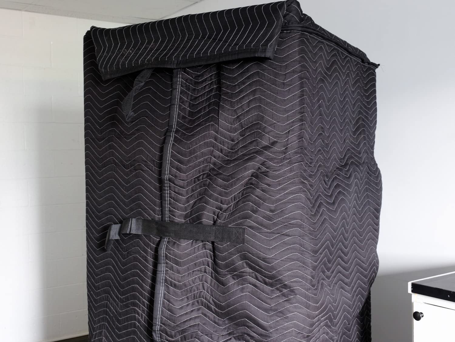 Mytee 2 Pack Black Quilted Refrigerator Cover - Waterproof Outdoor Fridge Protector, Adjustable Furniture Pad for Moving & Storage (38