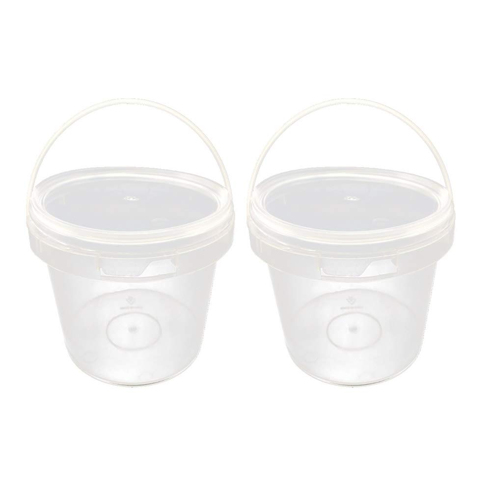 UPKOCH 2-Pack 2L Transparent Ice Cream Storage Buckets with Lids & Handles - Airtight Kitchen Food Containers for Ice Cream, Desserts, Party Snacks & Bulk Food Storage