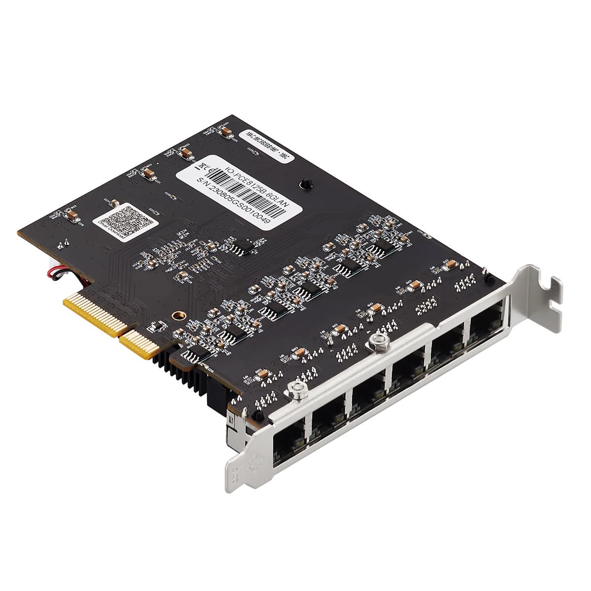 MSCHENZW 6 Ports PCIe 2.5 Gigabit Ethernet Network Card - 2500Mbps RJ45 NIC with Realtek 8125B Chip for Industrial Vision Camera, NAS, Server & High-Speed Data Transfer (Perfect for Video Surveillance, Network Storage & Industrial Automation)