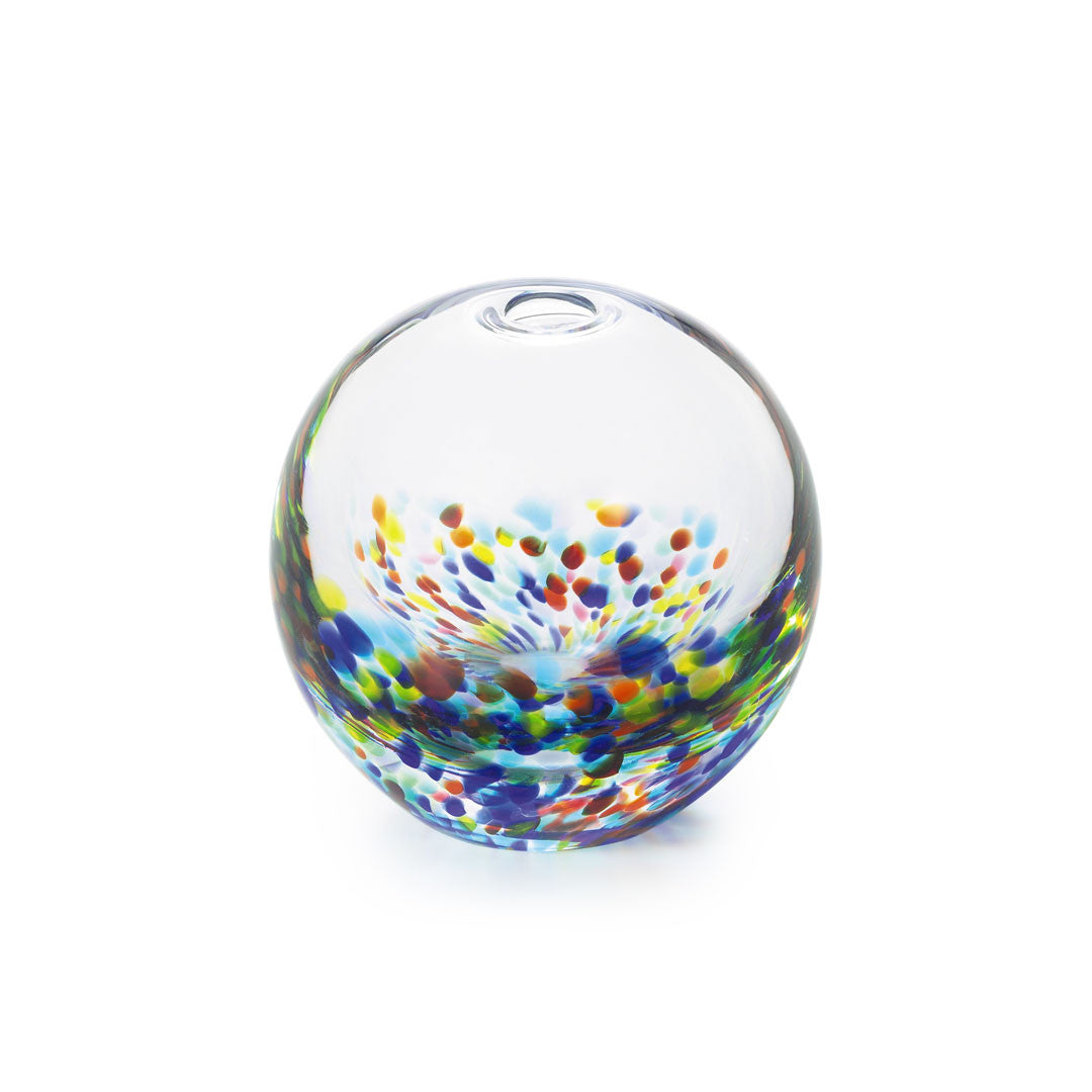 Handmade Tsugaru Vidro Irotemari Matsuri Glass Bud Vase - Elegant Floral Decor for Home, Wedding Centerpieces & Boho Room Styling