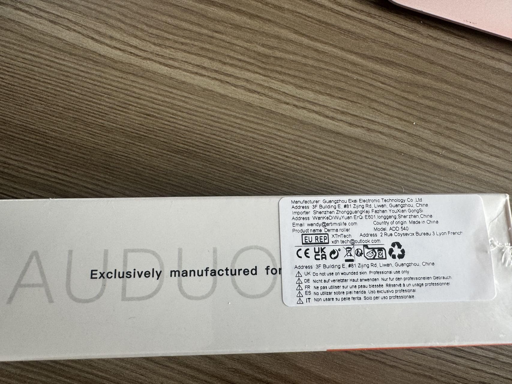 AUDUODUO® 0.5mm Dermaroller - 540 Silver Needles for Skin & Hair Care - Perfect for Home Facial Treatments