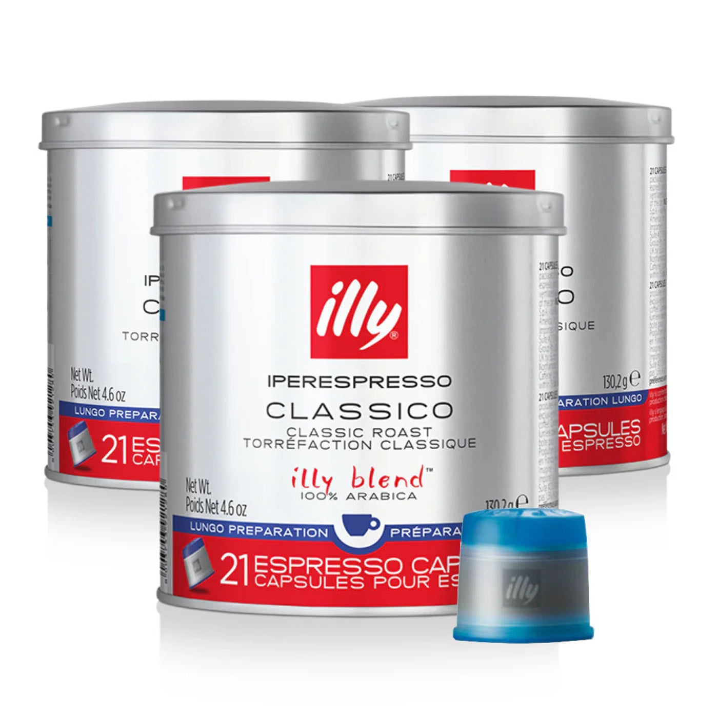 Illy Classico Lungo Medium Roast Espresso Capsules, 21 Count - Compatible with Nespresso Original Machines - Perfect for Home & Office Coffee Brewing