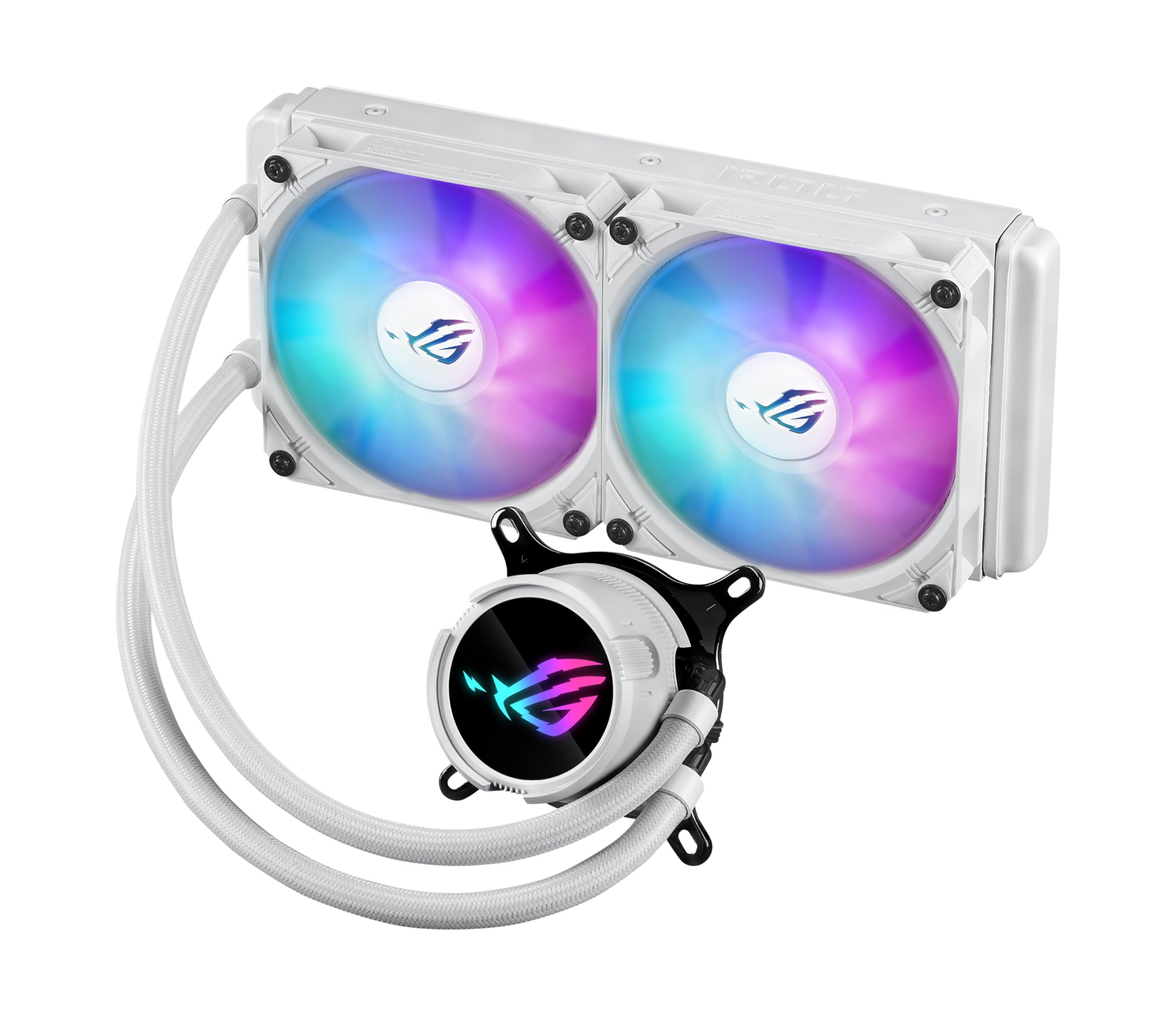 ASUS ROG Strix LC III 240 ARGB White Edition AIO CPU Liquid Cooler - 360° Rotatable Water Block, Gen7 v2 Pump, Premium ARGB Fans, 10+ Aura Lighting Effects | Perfect for Gaming PC Builds & High-Performance Cooling