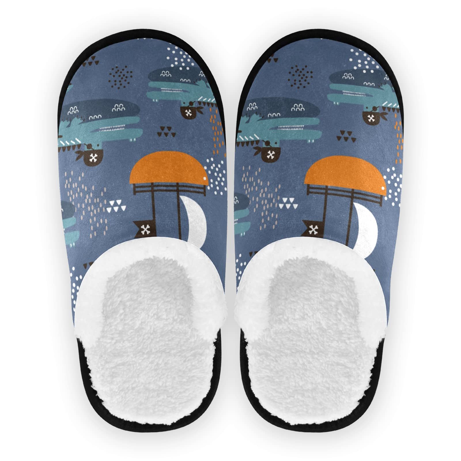Sloths On The Branches Slippers for Women & Men - Funny Fuzzy Plush Lined House Shoes - Indoor/Outdoor Slip-On Comfort - Perfect for Lounging at Home or Casual Outdoor Wear