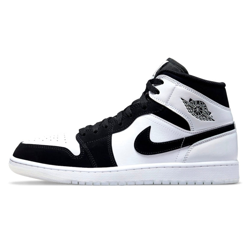 Air Jordan 1 Mid Diamond Black White Sneakers - Men's Basketball Shoes for Casual Wear & Street Style Fashion