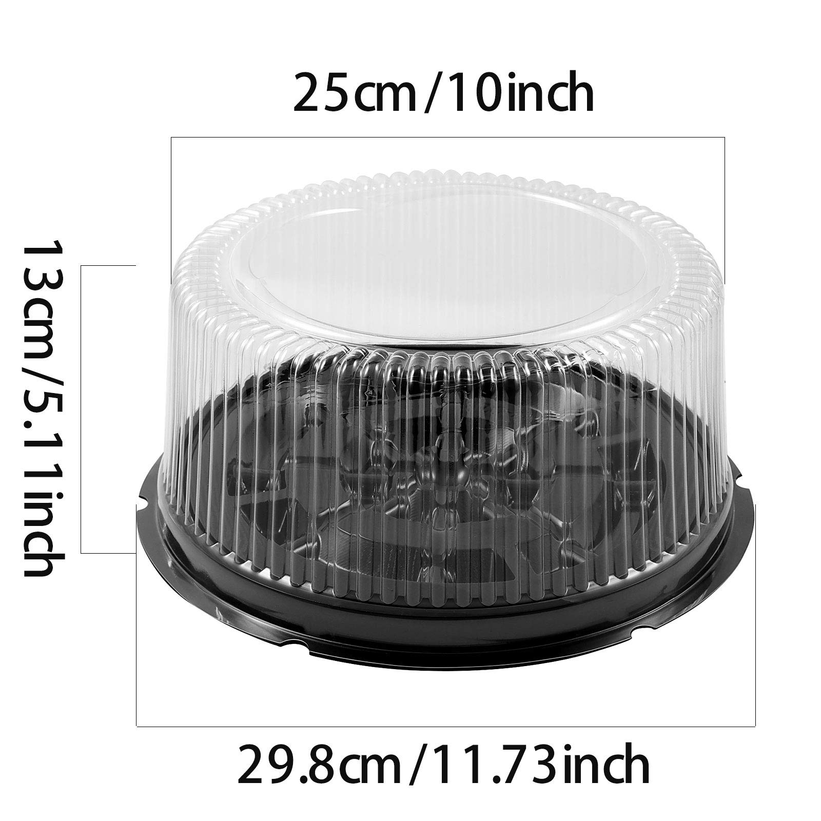 KEILEOHO 15 Pack 10 Inch Clear Disposable Plastic Cake Containers with Dome Lids - Food Safe Cake Carriers for Transport, Storage & Display | Perfect for Bakeries, Parties, Catering & Dessert Shops