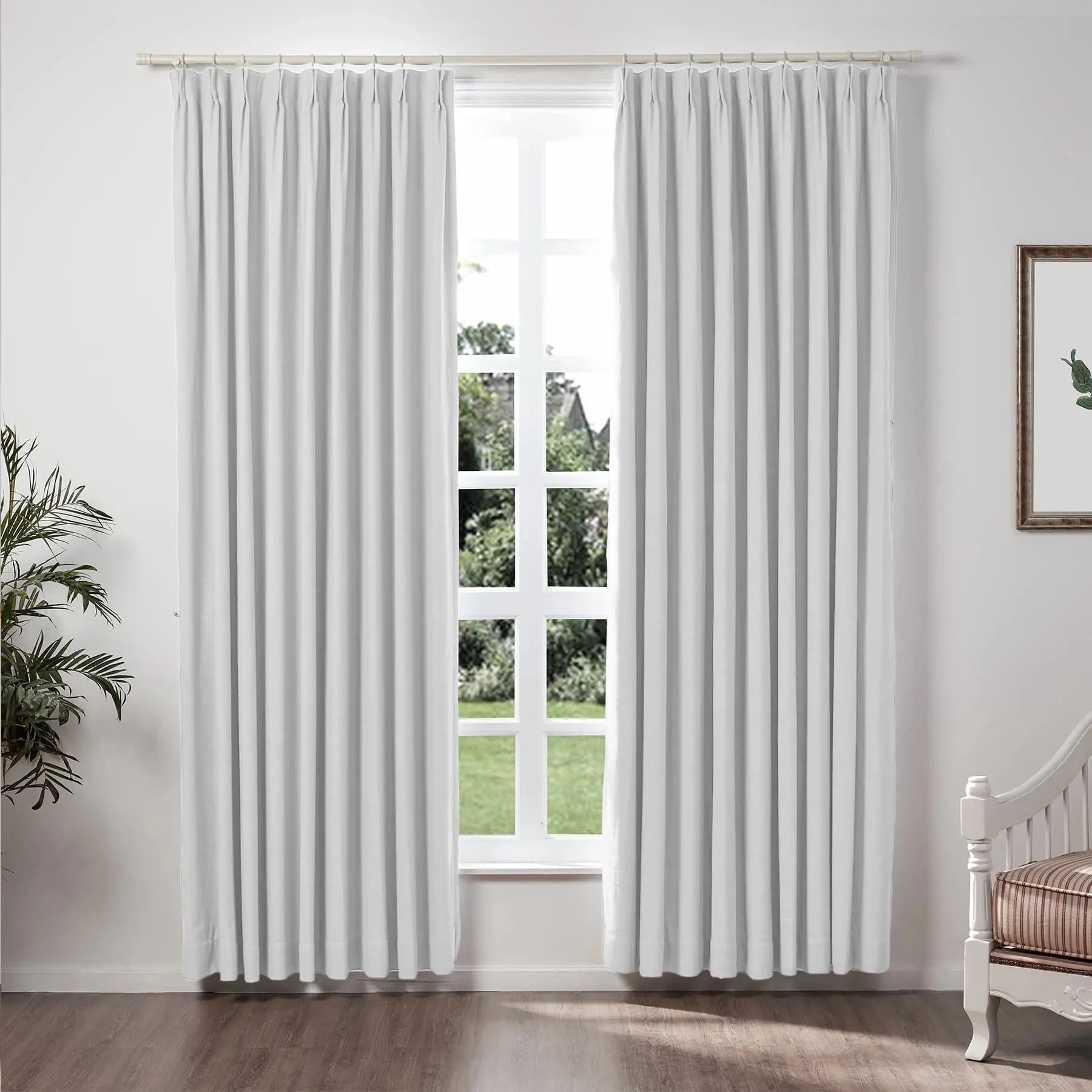 Motorized Blackout Pinch Pleat Curtains - Ready Made for Living Room & Bedroom - Noise Reduction & Light Blocking for Better Sleep
