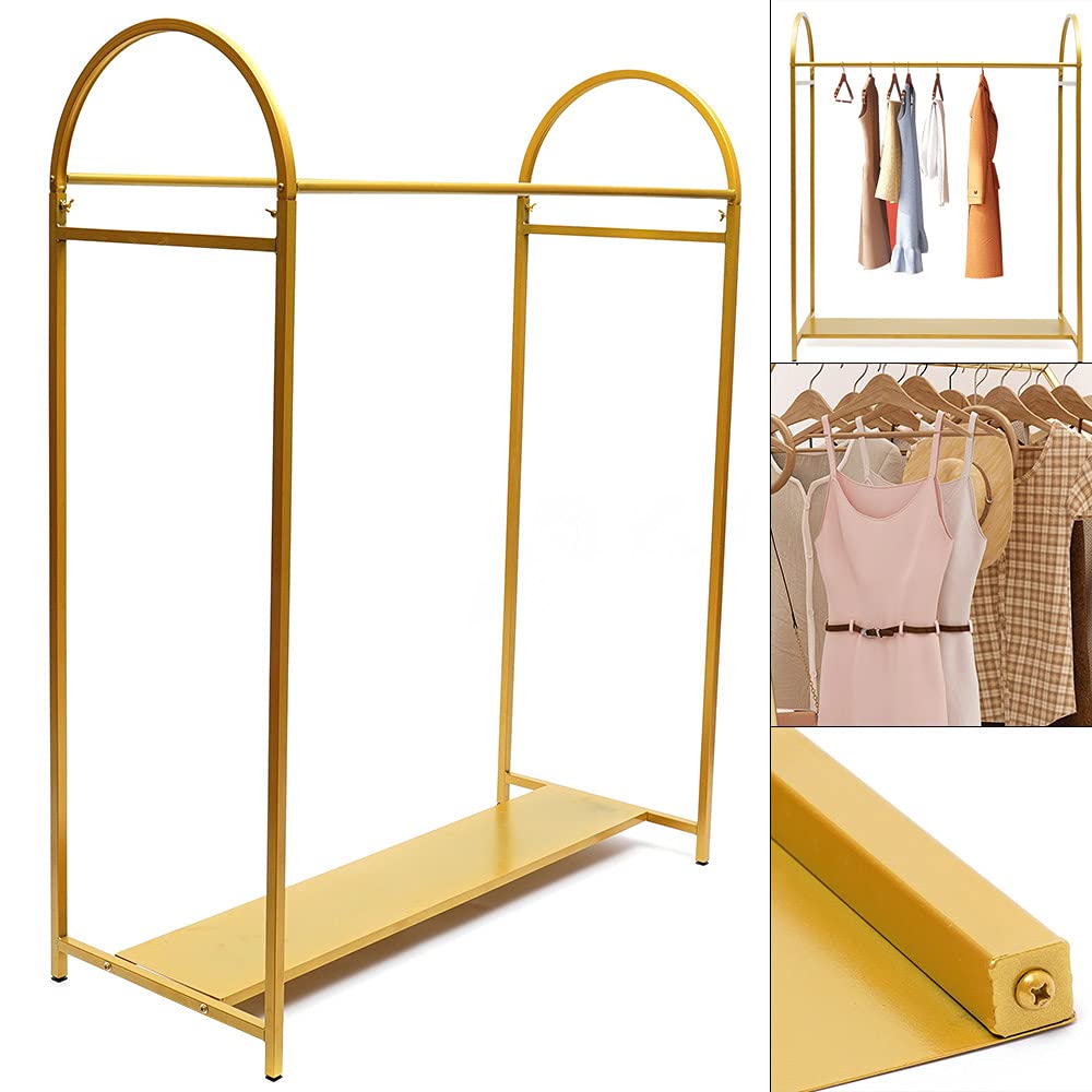 Heavy Duty 59in Industrial Clothing Rack - Metal Garment Rack with Storage Shelf | Freestanding Clothes Display for Retail Stores, Boutiques & Home Organization | Commercial & Residential Use