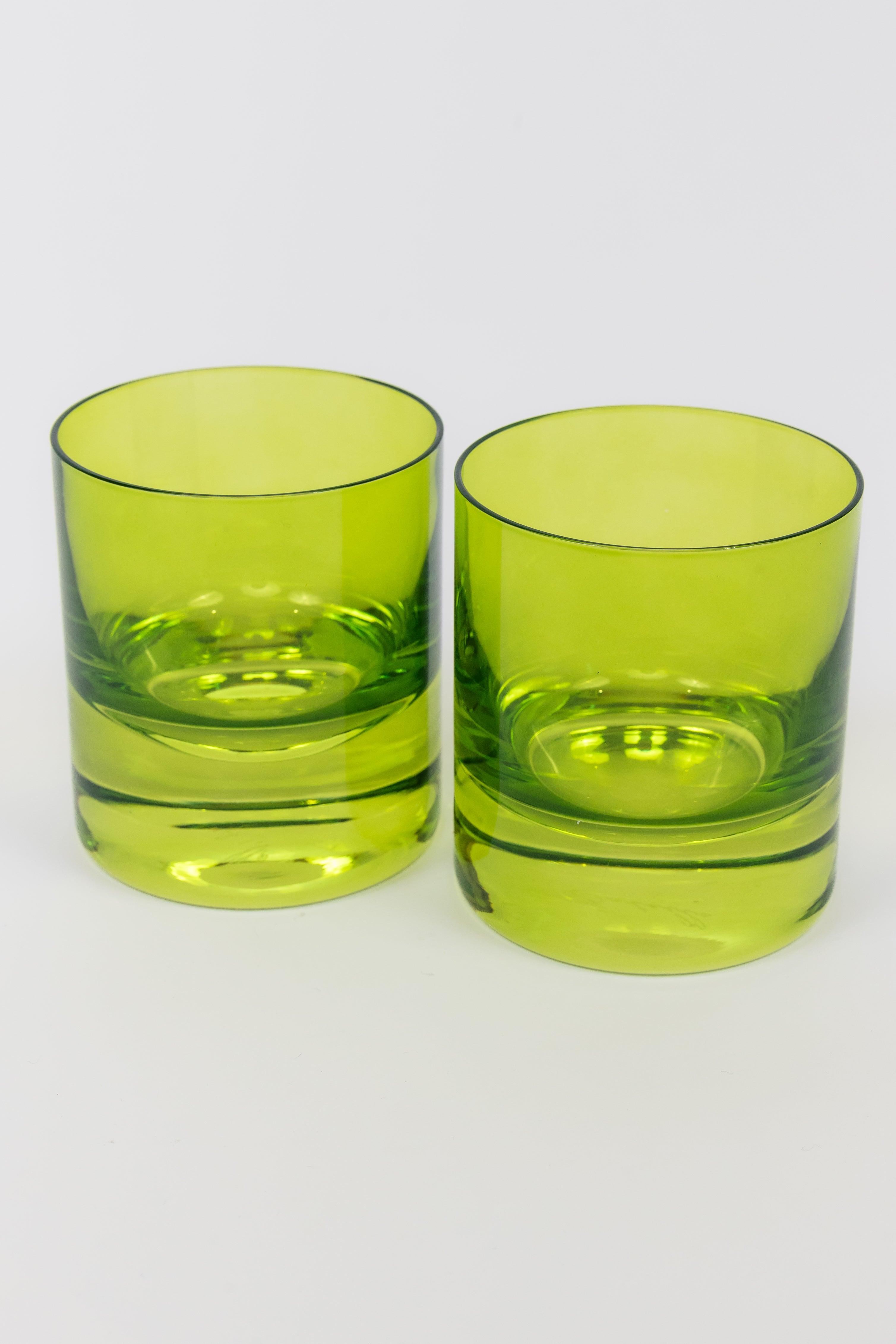Estelle Colored Rocks Glass Set of 2 - Forest Green Tumbler Glasses for Whiskey, Cocktails & Iced Coffee | Elegant Barware for Home & Party Use