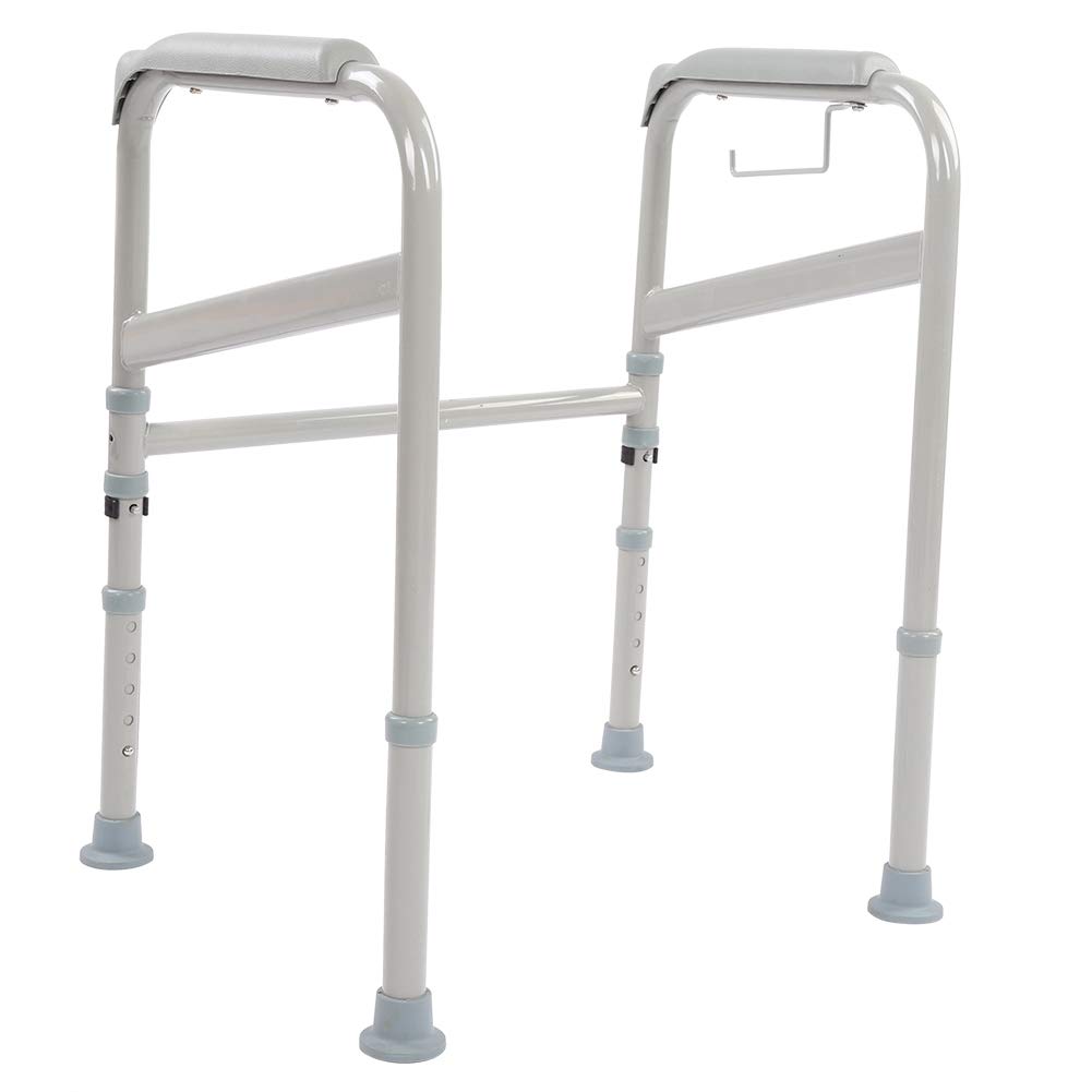 Ejoyous Adjustable Height Toilet Safety Rail (65-86cm) - Non-Slip Bathroom Handrail for Elderly & Disabled - Waterfall Design Armrest for Home Use - Perfect for Bathroom Safety & Mobility Assistance