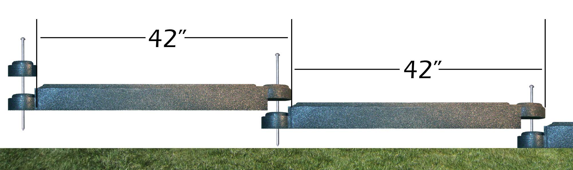 4 Foot Rubber Landscape Edging Border - Pack of 4 - Heavy Duty Black Garden Edging for Landscaping, Playgrounds & Outdoor Projects - Perfect for Yard Borders, Flower Beds & Play Areas