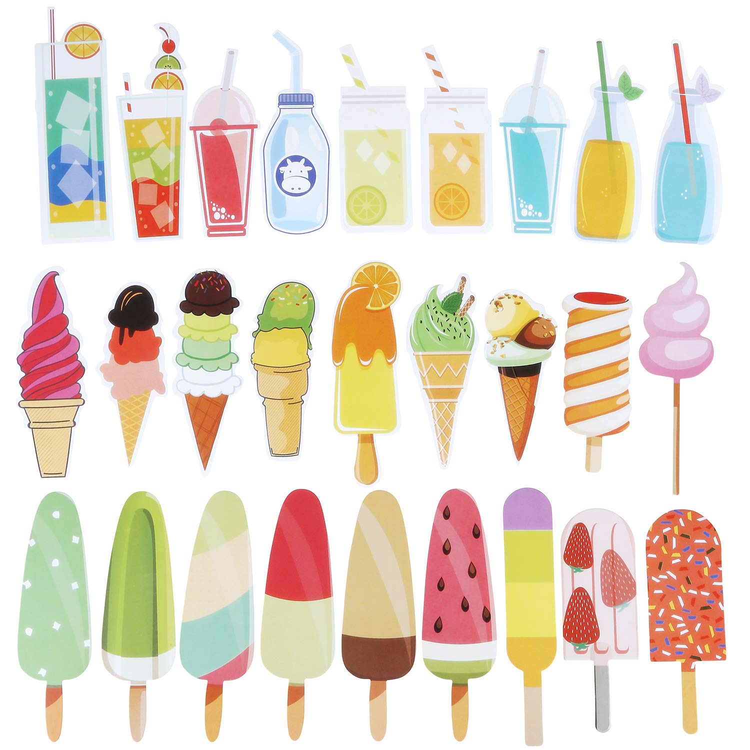 Blulu 60-Piece Summer Bookmark Set - Cute Cold Drink & Dessert Themed Colorful Bookmarks for Students & Adults - Perfect for Reading, Book Clubs, and Summer Reading Programs