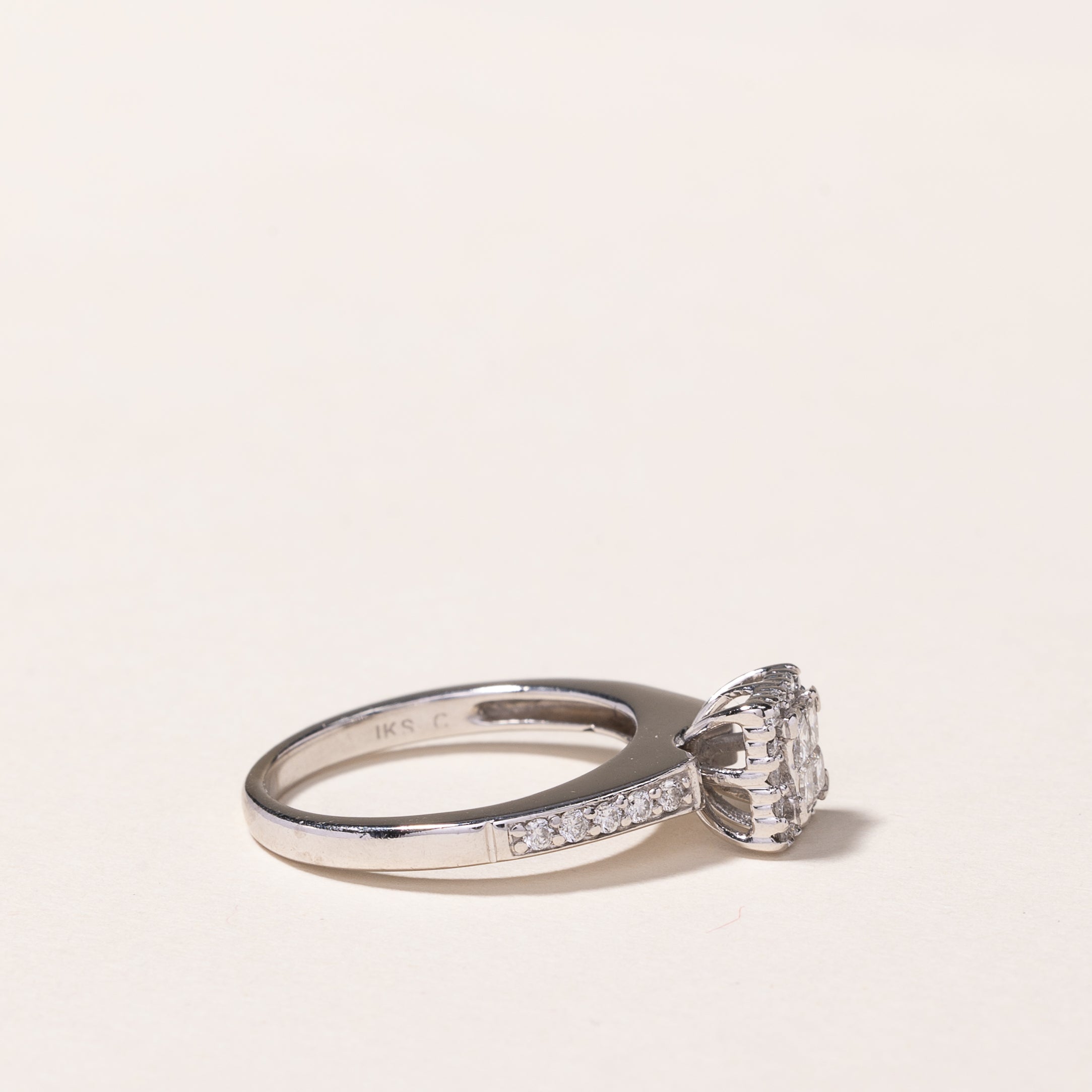 14K White Gold Princess Cut Diamond Illusion Ring - 0.40ctw Size 5.5 | Elegant Engagement, Wedding & Anniversary Jewelry Gift for Women