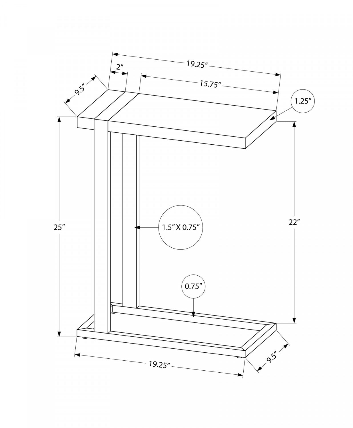 Modern Brann Side Table in Black - Stylish End Table for Living Room, Bedroom, or Office - Perfect for Small Spaces and Home Decor