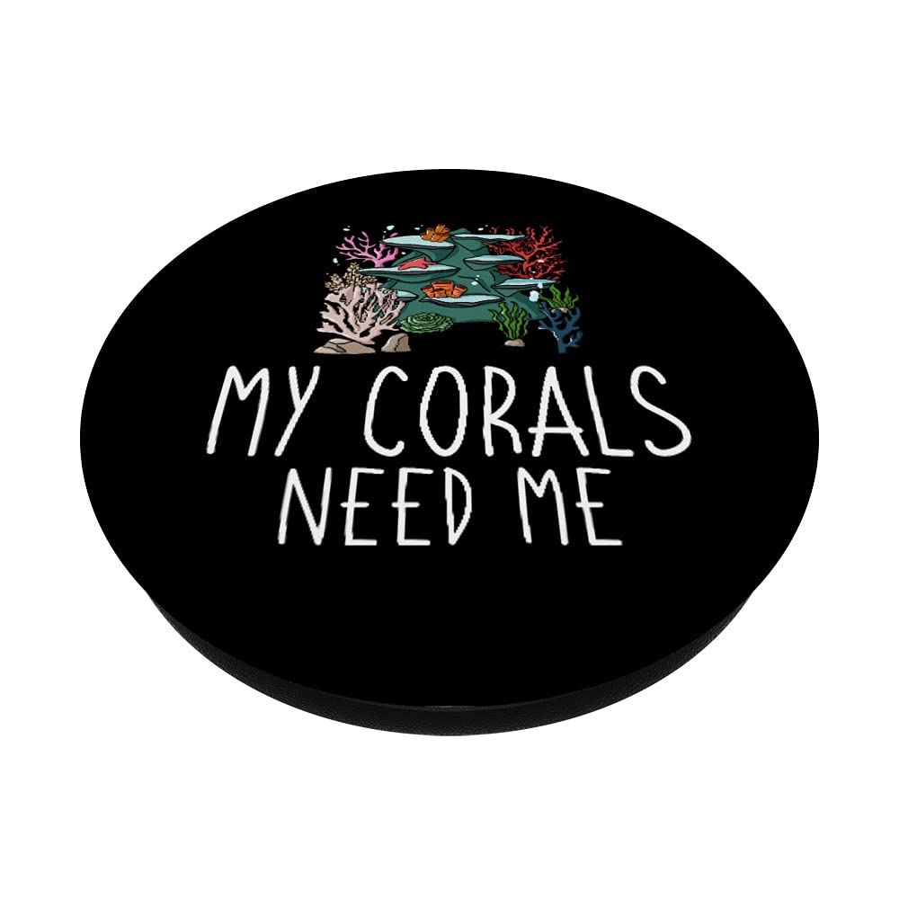 Coral Frag Gift for Reef Aquarium & Fish Tank Enthusiasts - Swappable PopGrip with PopSocket | Perfect for Marine Biologists, Aquarists & Ocean Lovers