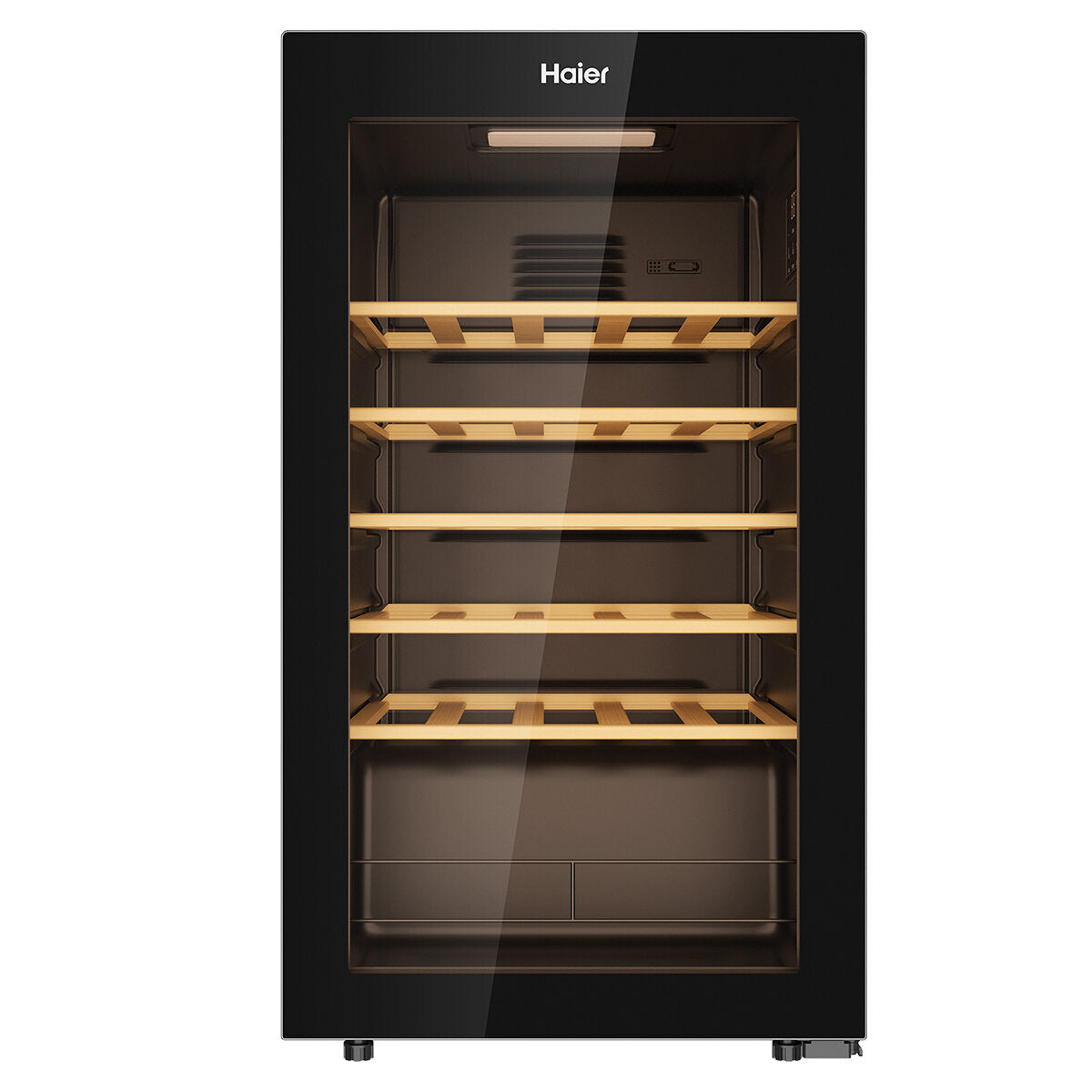 Haier 33 Bottle Dual Zone Wine Cooler Refrigerator - HWC90UC for Home, Office, and Restaurant Use