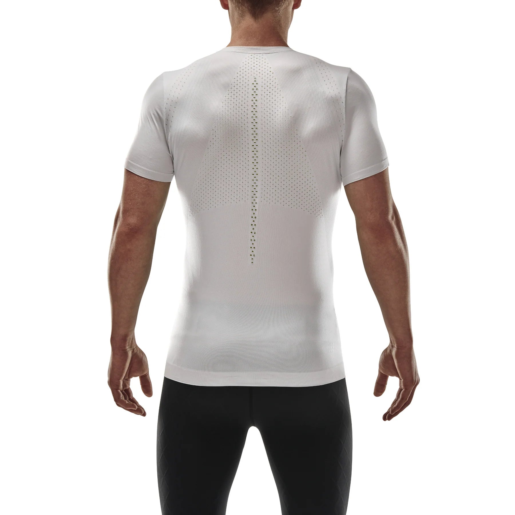 CEP Men's Run Ultralight Performance Running Shirt - Moisture Wicking Athletic Top for Jogging & Workouts - White Short Sleeve Tee (Ideal for Marathon Training & Gym Sessions)