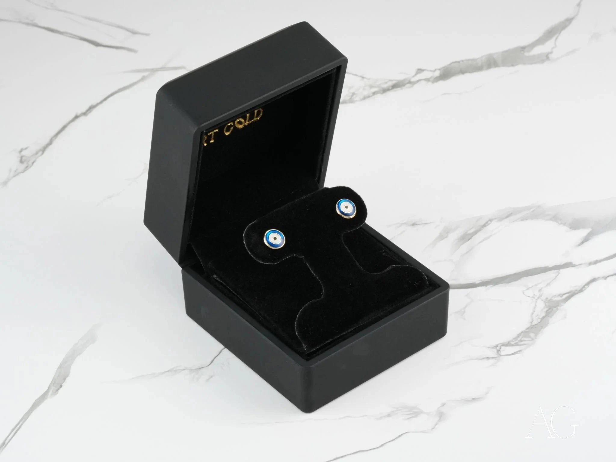 18K Gold Evil Eye Stud Earrings for Women - Mystic Protection Jewelry - Perfect for Daily Wear, Gifts & Spiritual Healing