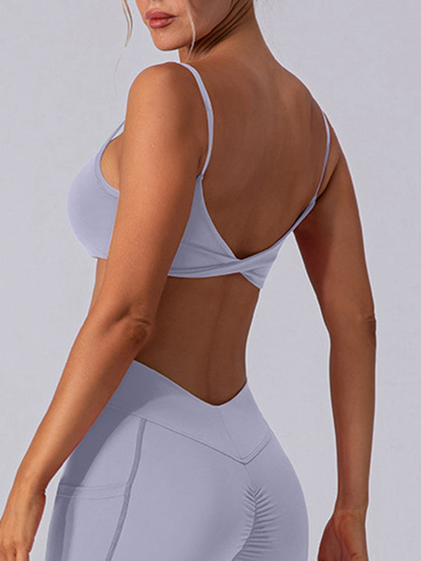ZASUWA Women's High Support Twist Back Sports Bra - Workout, Yoga, Running & Gym Activewear