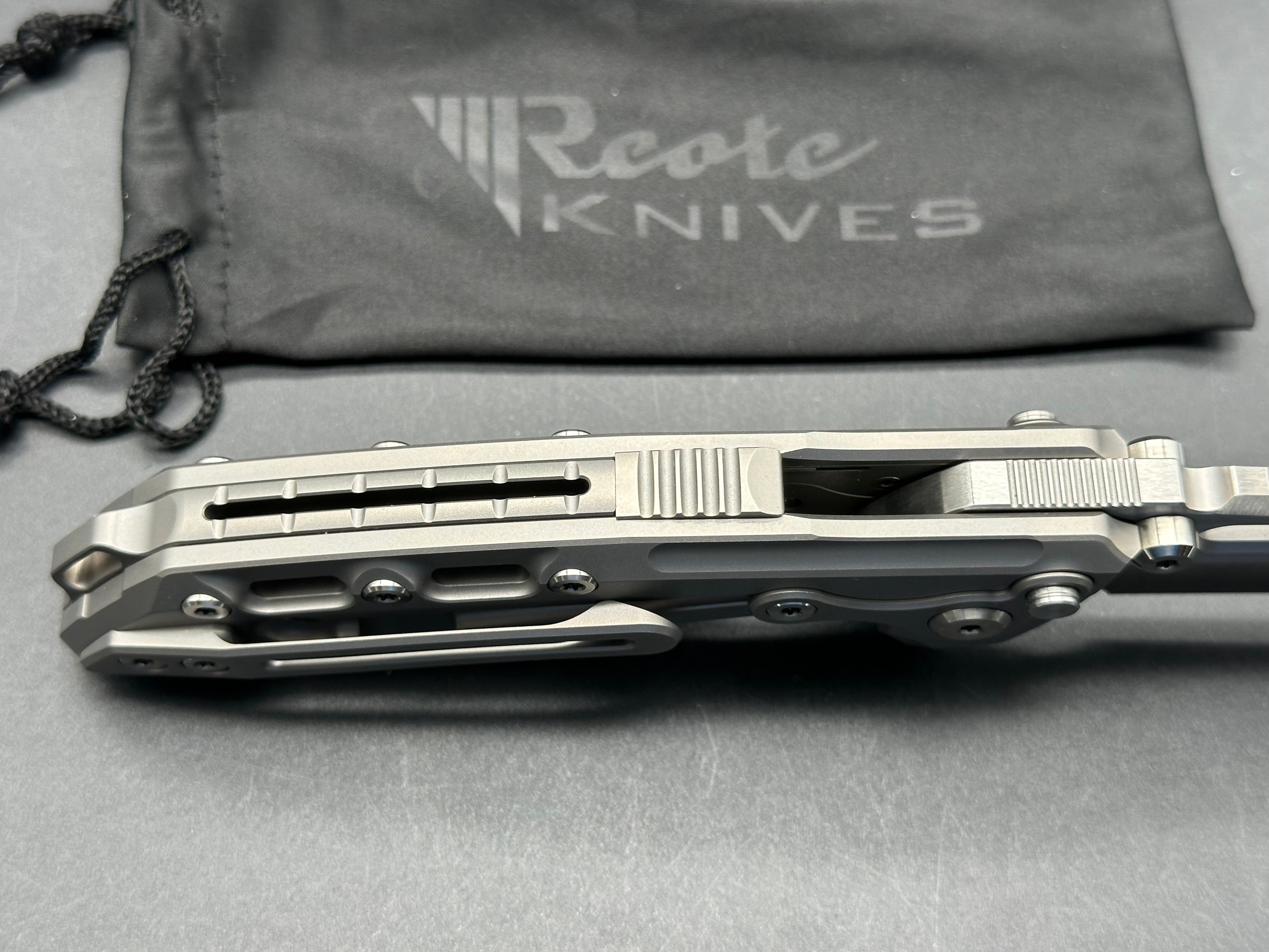 Reate Terminator T1000 Titanium Folding Knife - CPM 3V Steel Blade, Milled Handle for Outdoor, EDC & Survival Use