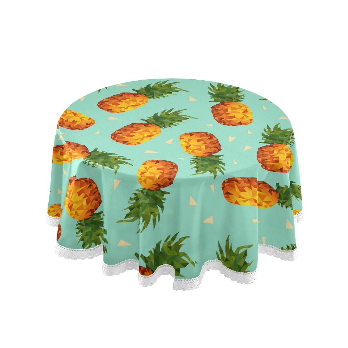 60 Inch Round Tablecloth - Colorful Pineapple Print Polyester Circular Table Cover for Dining, Holiday Banquet, Wedding & Birthday Party | Waterproof & Wrinkle-Resistant for Indoor/Outdoor Use
